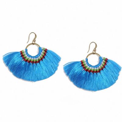 10 Colors Boho Tassel Earrings Handmade Long Earring Colorful Drop Earring For Women Jewelry Gifts Blue