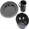 A. Blchl Durable Enamel Camping Dinner Set (Black, 1 Set) view 1