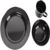 A. Blchl Durable Enamel Camping Dinner Set (Black, 1 Set) view 2