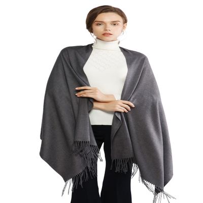 RIIQIICHY Scarfs for Women Winter Grey Pashmina Shawls and Wraps for Evening Dresses Warm Large Scarves Wedding Shawl