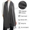 RIIQIICHY Scarfs for Women Winter Grey Pashmina Shawls and Wraps for Evening Dresses Warm Large Scarves Wedding Shawl view 3