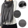 RIIQIICHY Scarfs for Women Winter Grey Pashmina Shawls and Wraps for Evening Dresses Warm Large Scarves Wedding Shawl view 4