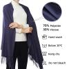RIIQIICHY Scarfs for Women Winter Navy Pashmina Shawls and Wraps for Evening Dresses Warm Large Scarves Wedding Shawl view 3
