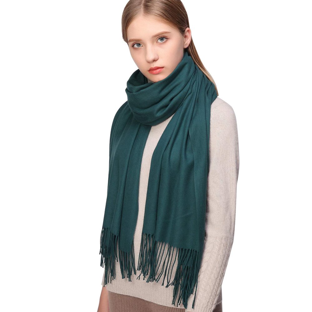 RIIQIICHY Scarfs for Women Winter Green Pashmina Shawls and Wraps for Evening Dresses Warm Large Scarves Wedding Shawl