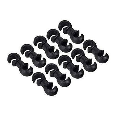 Alomejor 10pcs Brake Line Buckle Derailleur shifting Cable Tube Clasp Cross Cable Tidy Clip Guides S Hook(Black)