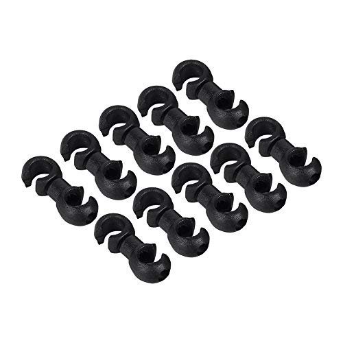 Alomejor 10pcs Brake Line Buckle Derailleur shifting Cable Tube Clasp Cross Cable Tidy Clip Guides S Hook(Black)