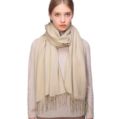 RIIQIICHY Scarfs for Women Winter Beige Pashmina Shawls and Wraps for Evening Dresses Warm Large Scarves Wedding Shawl