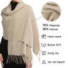 RIIQIICHY Scarfs for Women Winter Beige Pashmina Shawls and Wraps for Evening Dresses Warm Large Scarves Wedding Shawl view 3