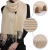 RIIQIICHY Scarfs for Women Winter Beige Pashmina Shawls and Wraps for Evening Dresses Warm Large Scarves Wedding Shawl view 4