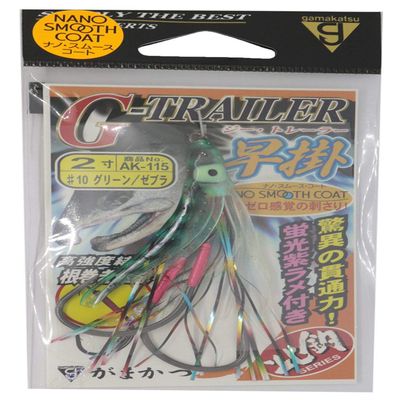Gamakatsu AK-115#10 G-Trailer Quick Hanging 2 Size, Green/Zebra