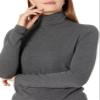 Amazon Essentials Women's Long-Sleeve Turtleneck (Available in Plus Size), Charcoal Heather, Small view 3