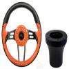 RHOX Club Car DS Aviator 4 Golf Cart Steering Wheel (Orange) view 1