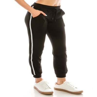 ALWAYS Women Drawstrings Jogger Sweatpants - Super Light Skinny Fit Premium Soft Stretch Pockets Track Pants Black US M (Tag L/XL)