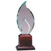 SHOP AWARDS AND GIFTS Customizable 12 Inch Glass Flame Award on Rosewood Piano Finish Base, Includes Personalization view 1