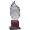 SHOP AWARDS AND GIFTS Customizable 12 Inch Glass Flame Award on Rosewood Piano Finish Base, Includes Personalization view 2