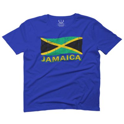 0052. Carribean Outfit Jamaica Jamaican National Country Flag for Men T Shirt (Royal 2X-Large)
