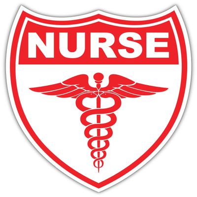 5 Piece Set |Nurse Shield LPN NP RN BSN Red Caduceus Gift Idea Sticker Decal 4x5 inches