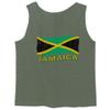 0052. Carribean Outfit Jamaica Jamaican National Country Flag Men's Fitted Tank Top (Olive, Large) view 1