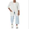 Amazon Essentials Women's Relaxed-Fit Ultra-Lightweight Open-Front Cardigan, Grey Heather Stripe, XX-Large view 4