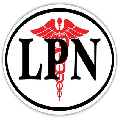 5 Piece Set |LPN Nurse RN Nursing Red Caduceus Gift Idea Sticker Decal 3x5 inches