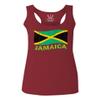 0052. Carribean Outfit Jamaica Jamaican National Country Flag Women's Tank Top Racerback (Maroon, Large) view 1