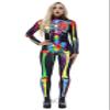 URVIP Women Halloween Skeleton Costume Stretch Skinny Catsuit Jumpsuit Bodysuit Color-BAX-014 XL view 1