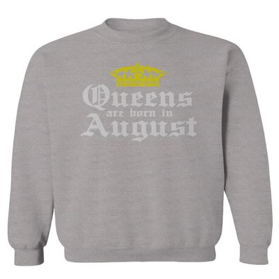 0049. It's is My Birthday Gift Queens are Born in August 20th 30th 40th 50th Men's Crewneck Sweatshirt (Light Gray Small)