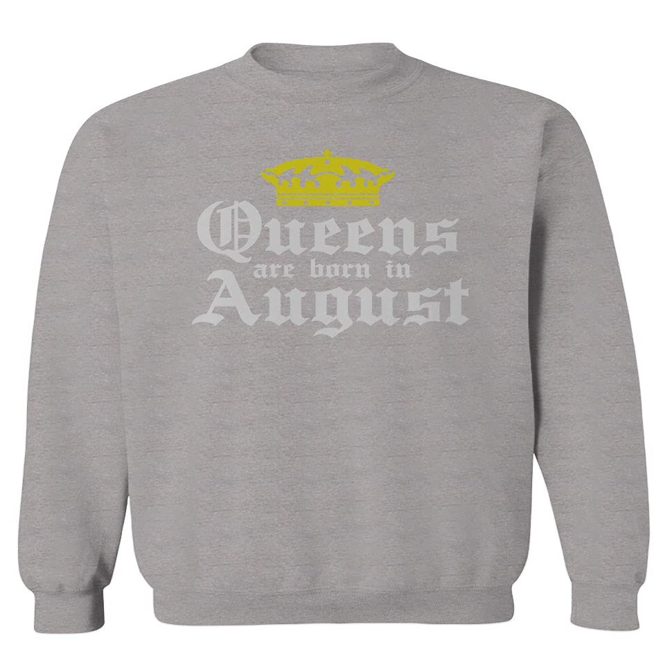 0049. It's is My Birthday Gift Queens are Born in August 20th 30th 40th 50th Men's Crewneck Sweatshirt (Light Gray Small)