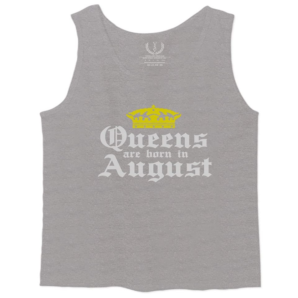 0049. It's is My Birthday Gift Queens are Born in August 20th 30th 40th 50th Men's Tank Top (Light Gray Small)