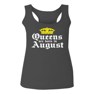 0049. It's is My Birthday Gift Queens are Born in August 20th 30th 40th 50th Women's Tank Top Racerback (Characol, Large) Charcoal