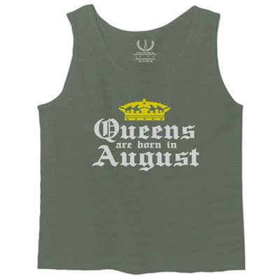 0049. It's is My Birthday Gift Queens are Born in August 20th 30th 40th 50th Men's Fitted Tank Top (Olive, Small)