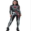 URVIP Women Halloween Skeleton Costume Stretch Skinny Catsuit Jumpsuit Bodysuit Color-BAX-008 L view 1