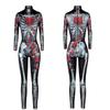 URVIP Women Halloween Skeleton Costume Stretch Skinny Catsuit Jumpsuit Bodysuit Color-BAX-008 L view 3