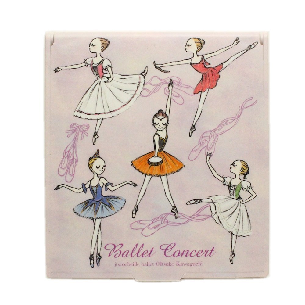 Creds KIMR1006 Izcolbeil Ballet Concert, Approx. Width 3.7 x Depth 0.2 x Height 4.1 inches (9.5 x 0.5 x 10.5 cm), Ballet Square Mirror, Made in Japan
