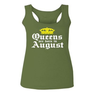 0049. It's is My Birthday Gift Queens are Born in August 20th 30th 40th 50th Women's Tank Top Racerback (Olive, Small)