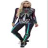URVIP Women Halloween Skeleton Costume Stretch Skinny Catsuit Jumpsuit Bodysuit Color-BAX-015 XL view 1