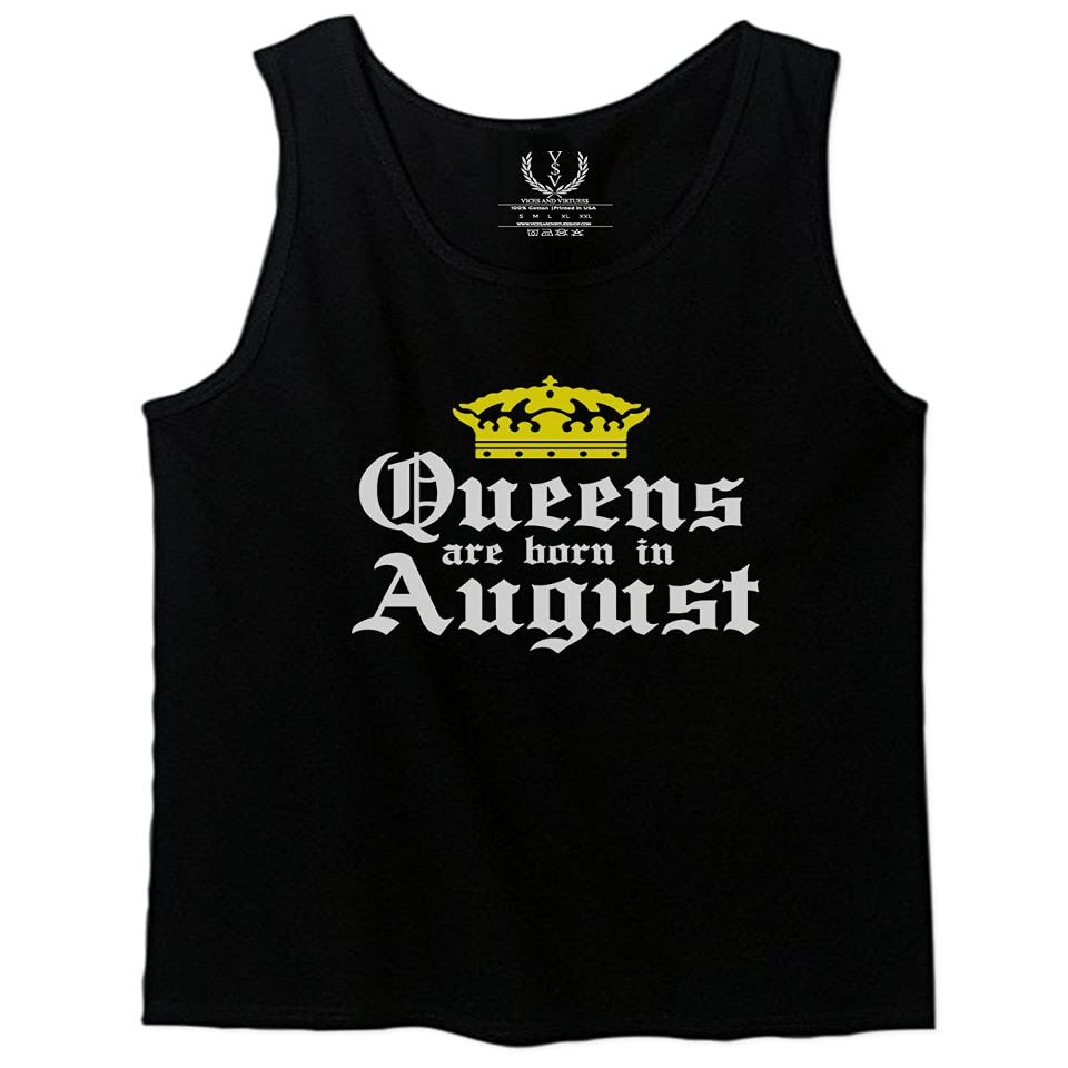 0049. It's is My Birthday Gift Queens are Born in August 20th 30th 40th 50th Men's Tank Top (Black, Large)