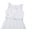 Agoky Kids Girls Sequined Sleeveless Flower Girl Dress Wedding Bridesmaid Party Dresses Ivory 4 view 3