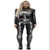 URVIP Women Halloween Skeleton Costume Stretch Skinny Catsuit Jumpsuit Bodysuit Color-BAX-013 XL view 1