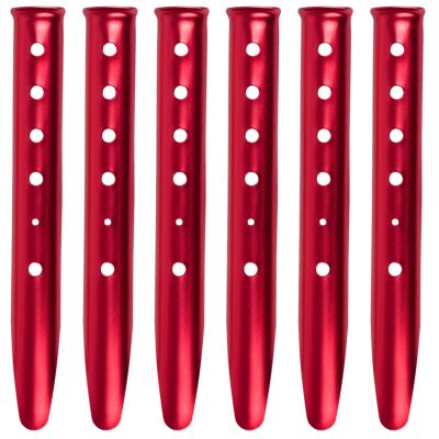 TRIWONDER Tent Stakes Pegs for Snow Sand Beach Canopy Heavy Duty Ground Anchor Stakes Tent Nail Aluminum U-Shaped Camping Hiking Backpacking 6Pcs (Red - U-Shaped - 12.2 Inches)