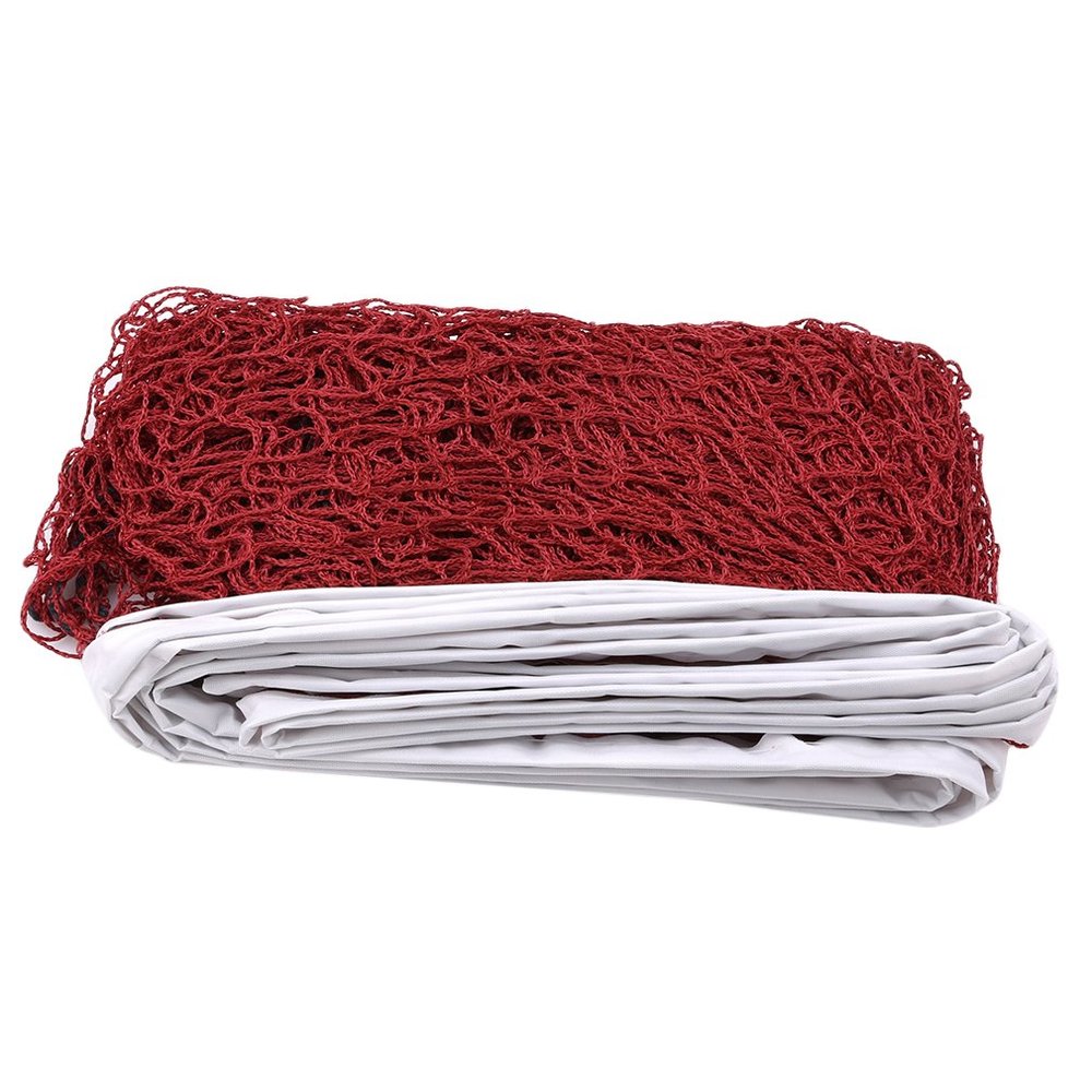 LJSLYJ Training Standard Braided Badminton Replacement Net Netting (Wine Red)
