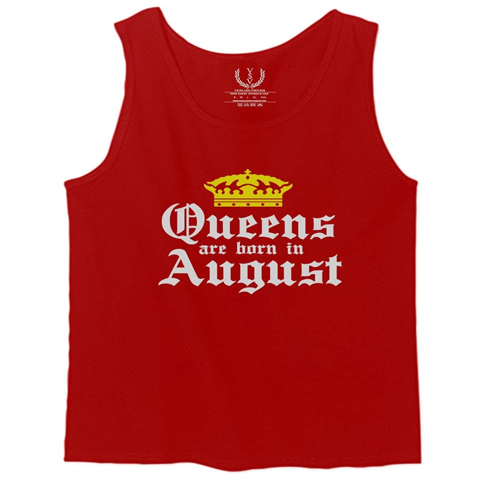 0049. It's is My Birthday Gift Queens are Born in August 20th 30th 40th 50th Men's Tank Top (Red, Large)