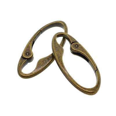 Baoblaze 2 Pieces Antique Bronze Vintage Alloy Oval Push Gate Spring Carabiner Snap Hook Backpack Pocket Hanging Key Holder Car Key Chain Key Rings for Outdoor Hiking Camping