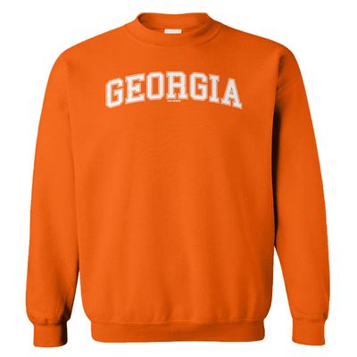 Georgia - State School University Sports Unisex Crewneck Sweatshirt (Orange, Small)