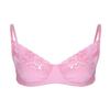 dPois Mens Soft Smooth Sissy Lingerie Lace Wire-Free No Padded Triangle Unlined Bralette Push Up Crossdress Top Bra Pink Large(Bust: 35.0-43.0"/88-110cm) view 1