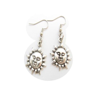 Sun Earrings - Summer Earrings - Sun Jewelry - Planet Jewelry - Beach- Dangling Earrinngs