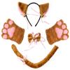 Beelittle Cat Cosplay Costume Kitten Ears Tail Collar Paws Cat Cosplay Collection 5 Pack (Brown) view 1