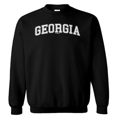 Georgia - State School University Sports Unisex Crewneck Sweatshirt (Black, Small)