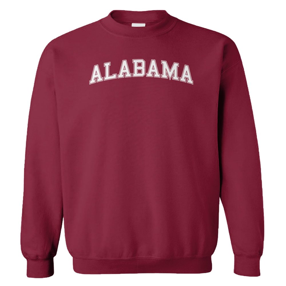 Alabama - Sports State City School Unisex Crewneck Sweatshirt (Red, X-Large)