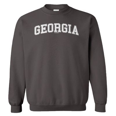 Georgia - State School University Sports Unisex Crewneck Sweatshirt (Charcoal, XX-Large)
